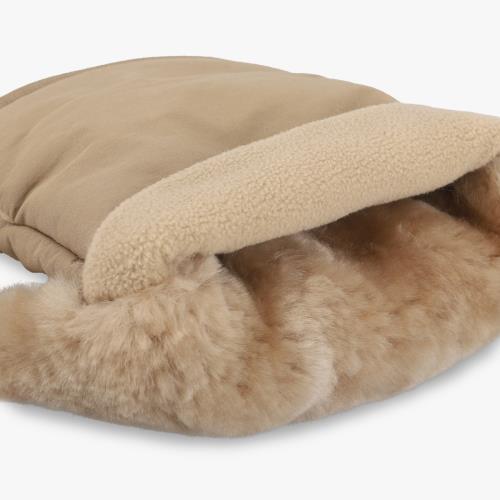 Nadia Sheepskin Pram Mittens  Taupe Extra Image 5